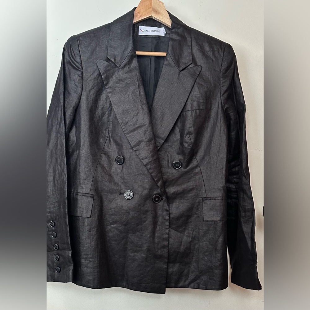 Anne Fontaine Sam Linen Jacket Blazer Black